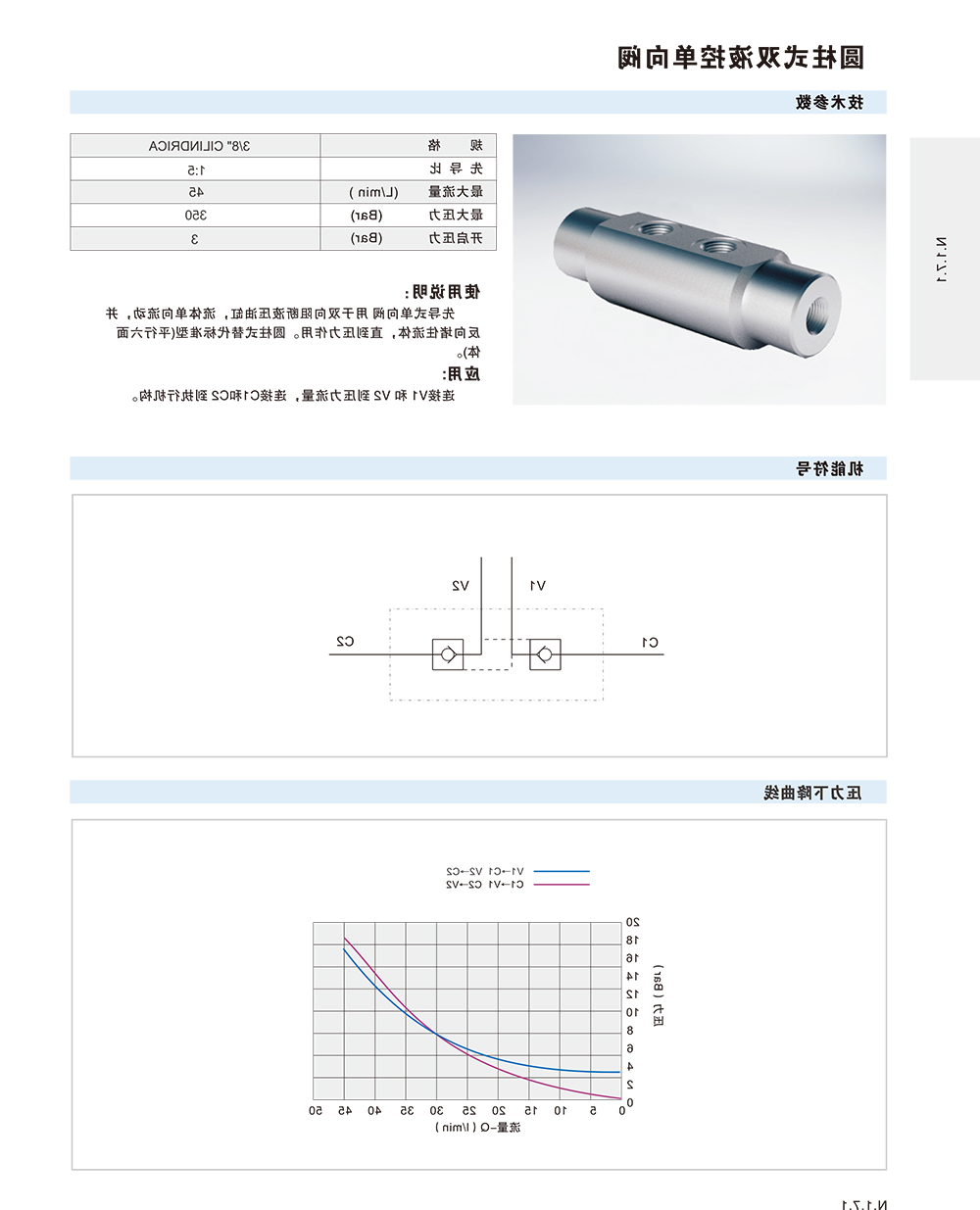 圆柱式双液控单向阀