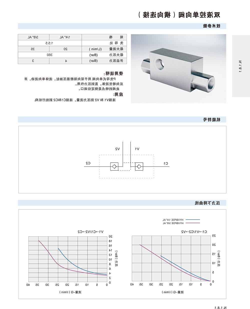 双液控单向阀(横向连接)