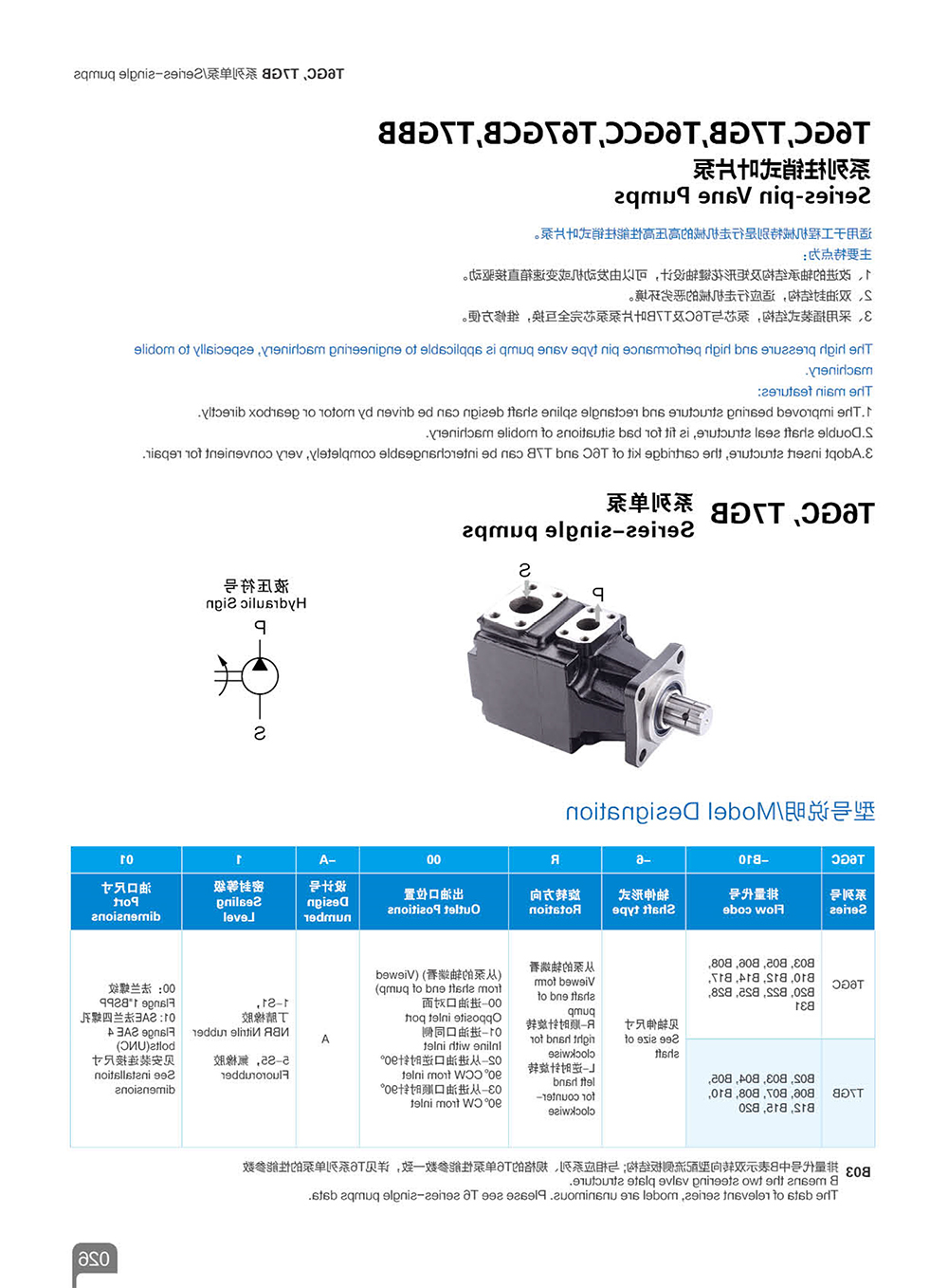 T6GC，T7GB系列单泵